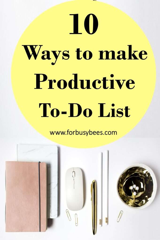 To-Do list to be productive