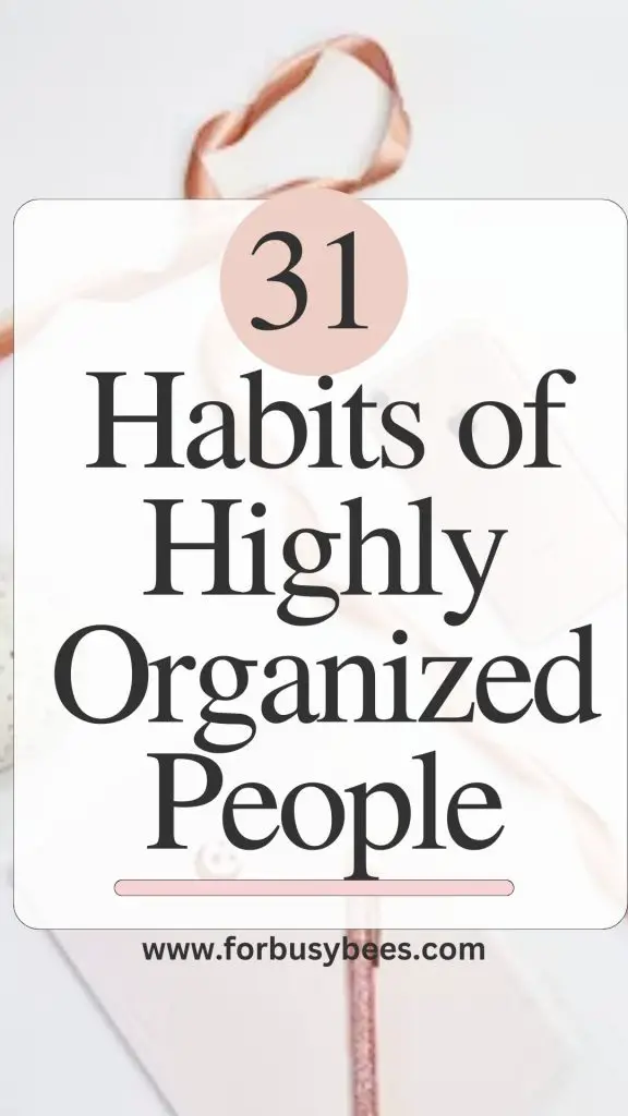 organization habits