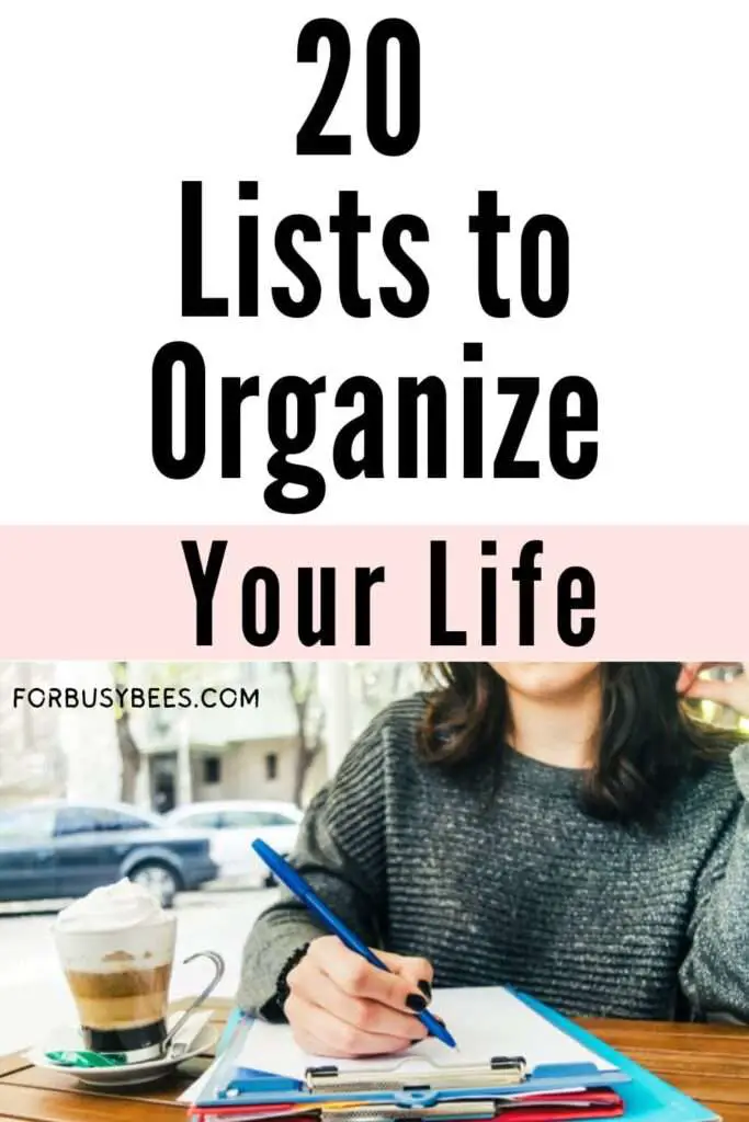 list to make to organize life