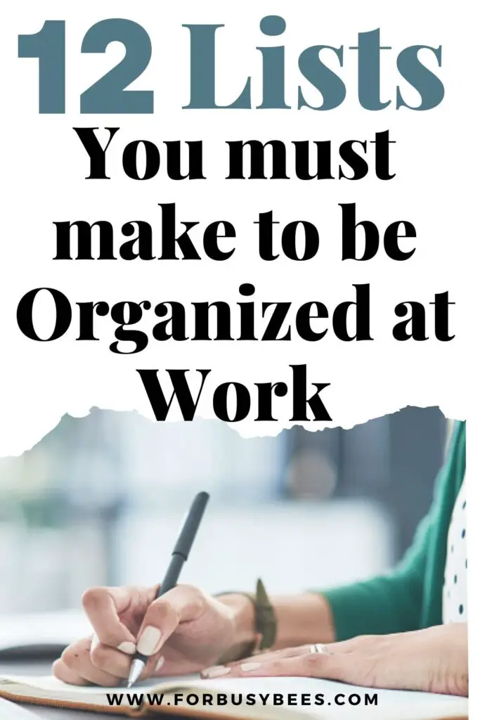 12 lists you must make to be organized at work