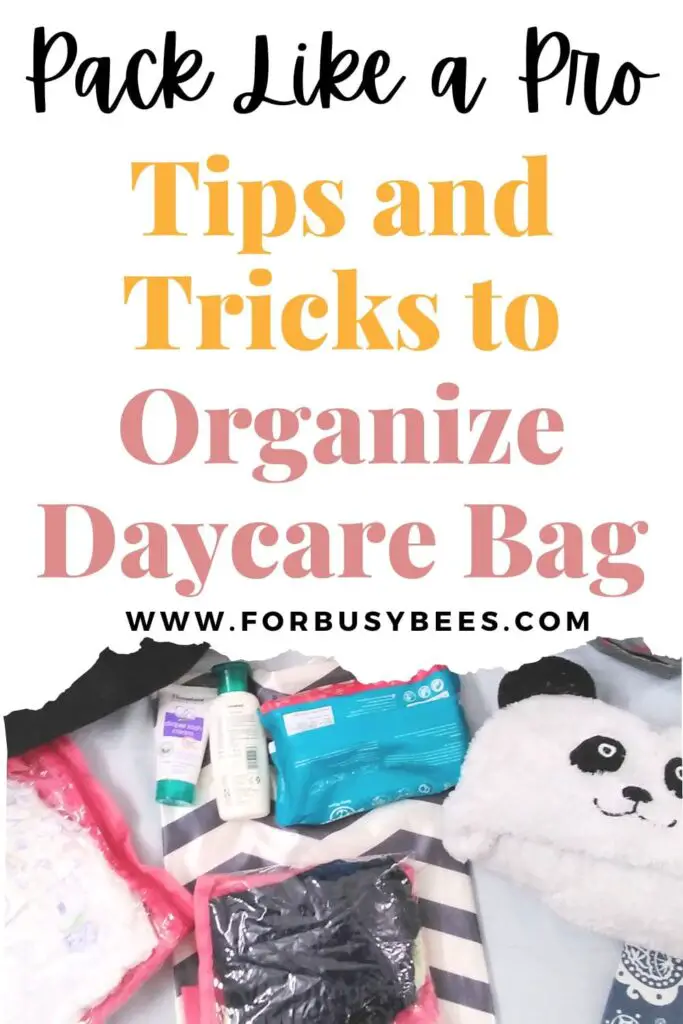 tips to organize daycare bag