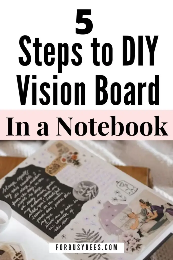 DIY Vision board in notebook