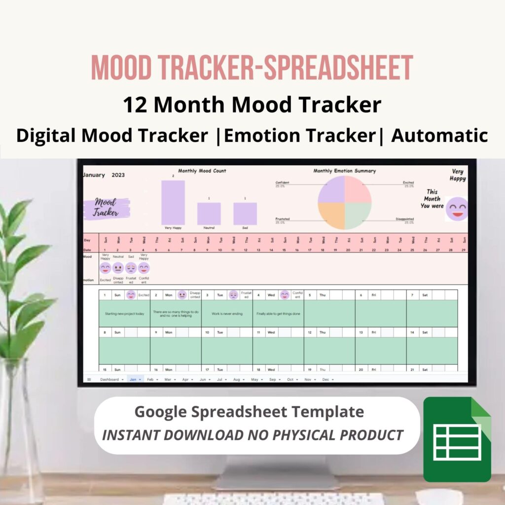 mood tracker spreadsheet