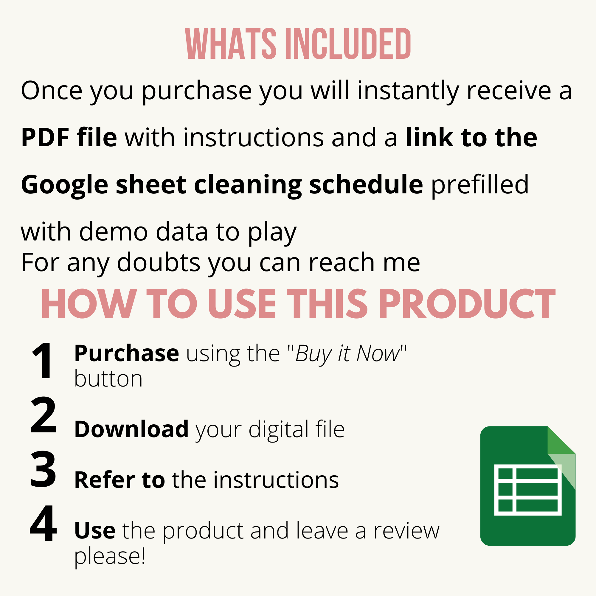 Cleaning Schedule Checklist Google sheet - For Busy Bee's