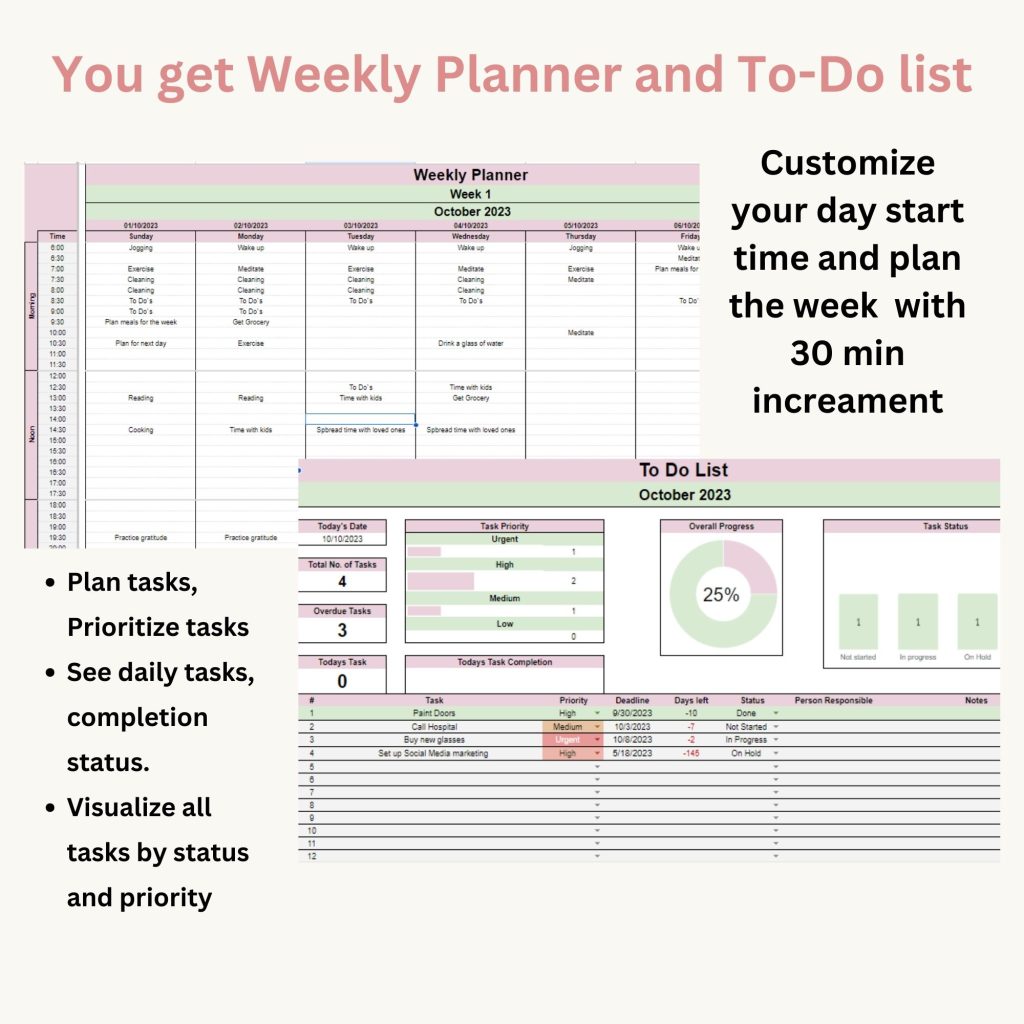 monthly planner, Digital to do list