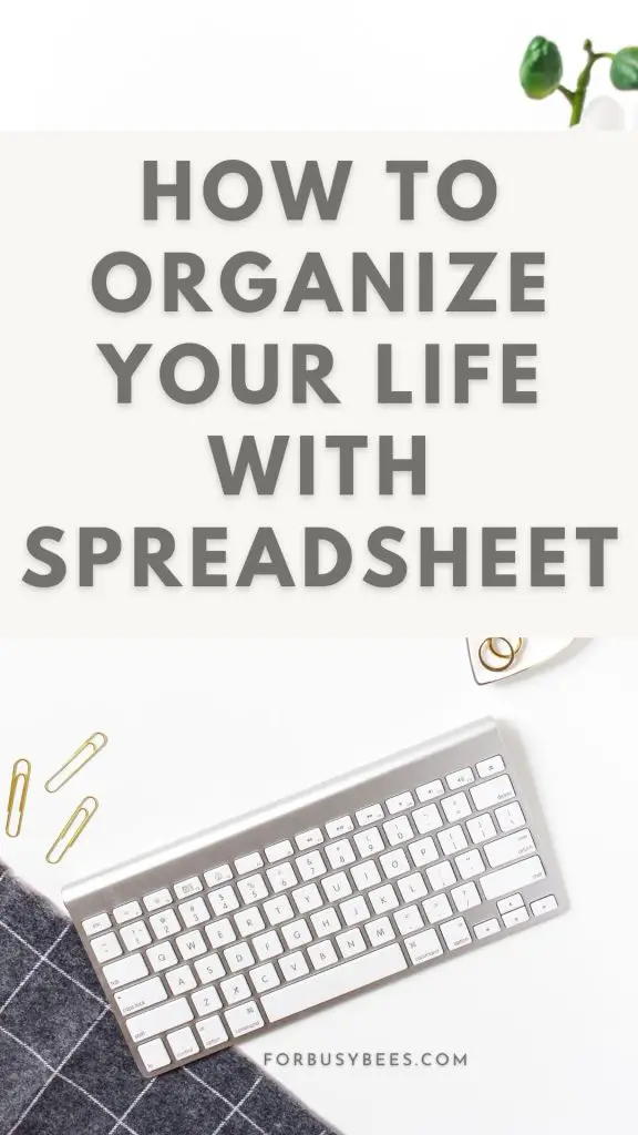 how to organize your life with spreadsheet