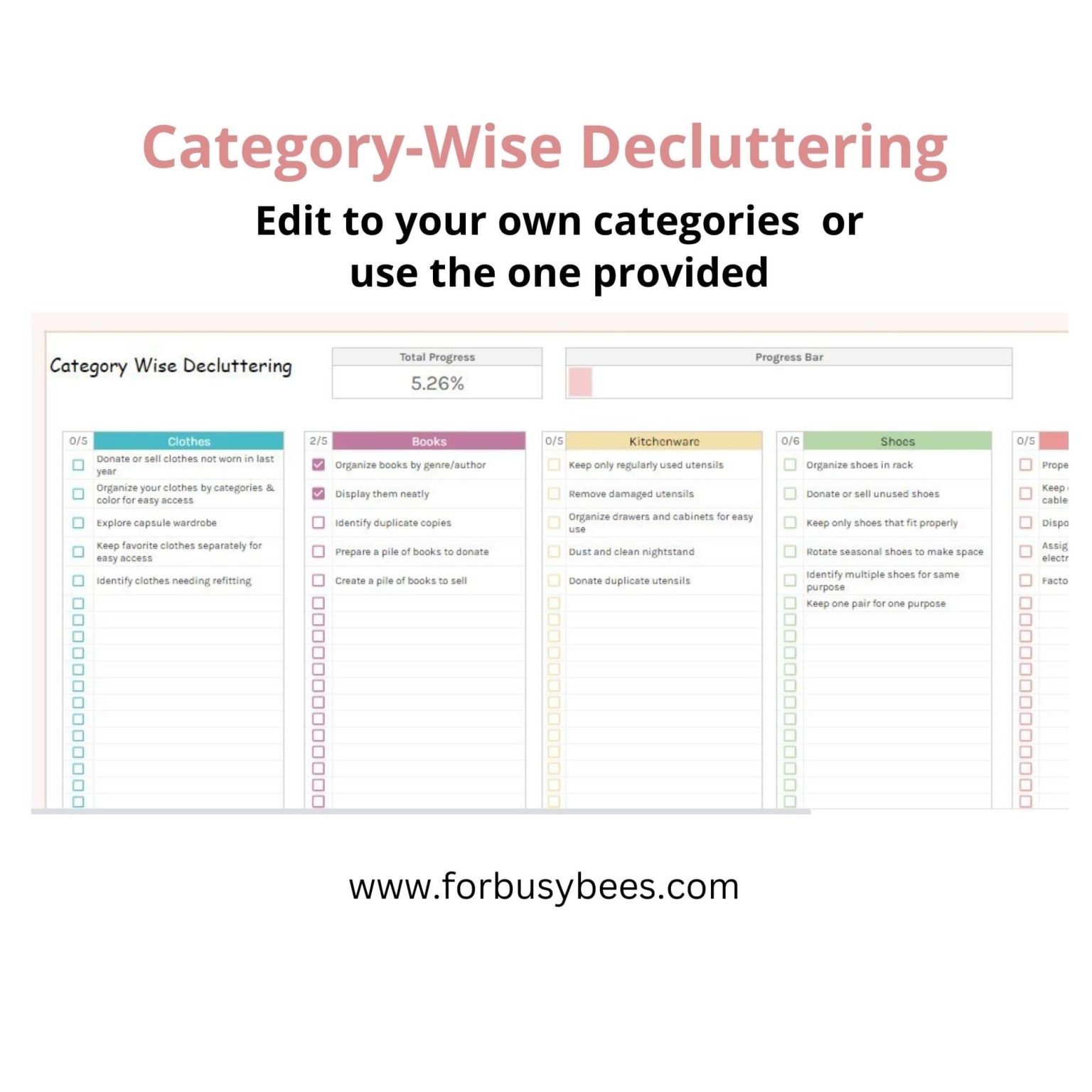 Spring Cleaning And Decluttering Checklist