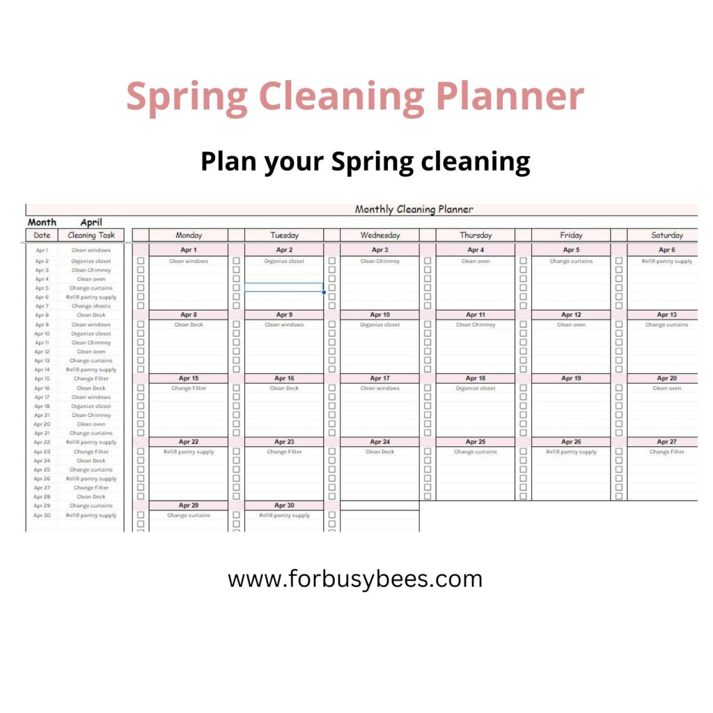 spring cleaning plan